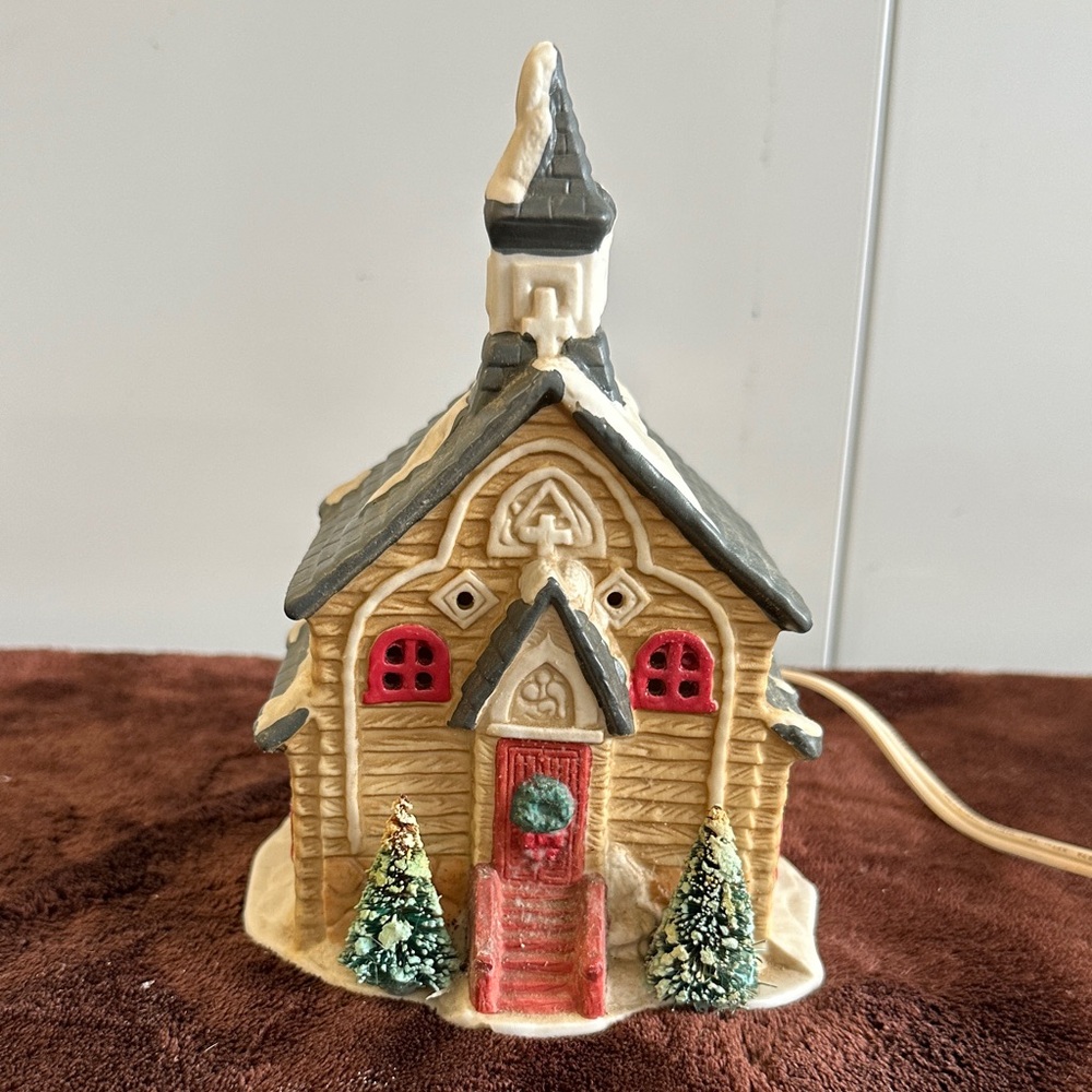 Vintage Holiday Church Light Decoration